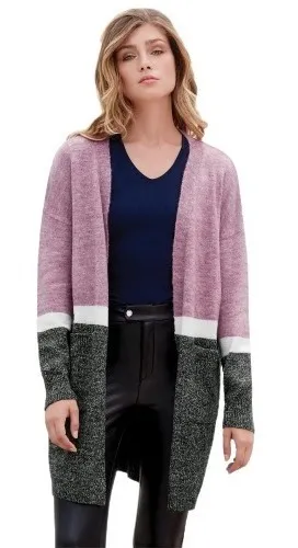 Ensamble Dama Bicolor Sueter Largo Ligero Tipo Gabardina Cuotas