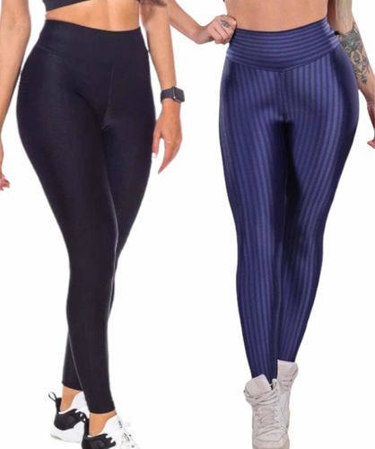 DOLSHOP Calça legging 3D poliamida texturizada academia plus size