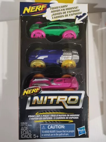 Nerf Nitro 3 Autos De Espuma 