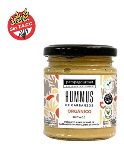 Hummus De Garbanzo Organico Sin Tacc Pampagourmet 180 G