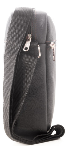 Morral Bandolera Berlin Cuero Porta Celu Urbano Mini Bag Tg Negro Lisa Níquel Negro