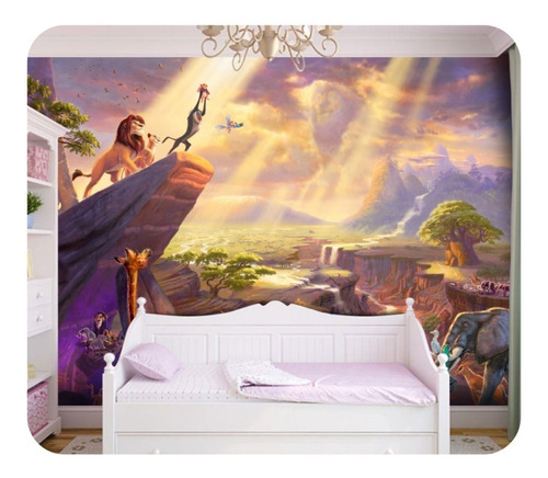 Papel Parede Adesivo Infantil Rei Leão Disney 2,75x3,50 Mts