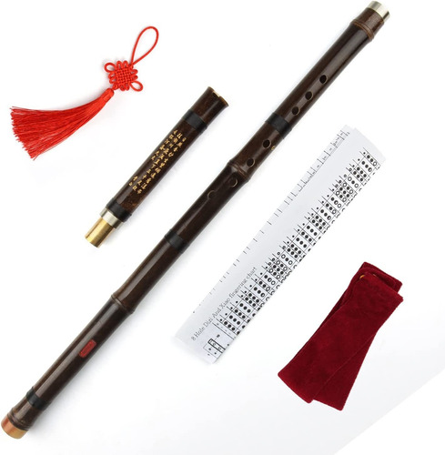 Flauta De Bambú Vertical Marrón Separable, Llave G, I...
