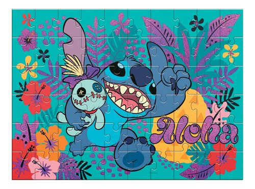 Rompecabezas Stitch 60 Pzs En Cilindro
