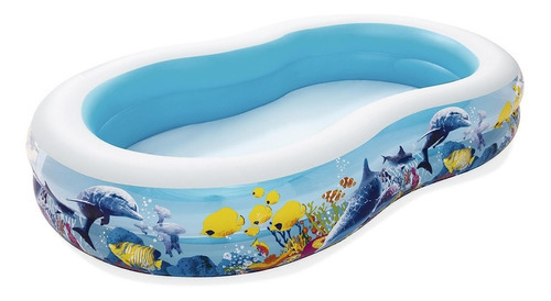 Piscina Infantil Inflável 544l 2,62m X 1,57m X 46cm Bestway Cor Azul