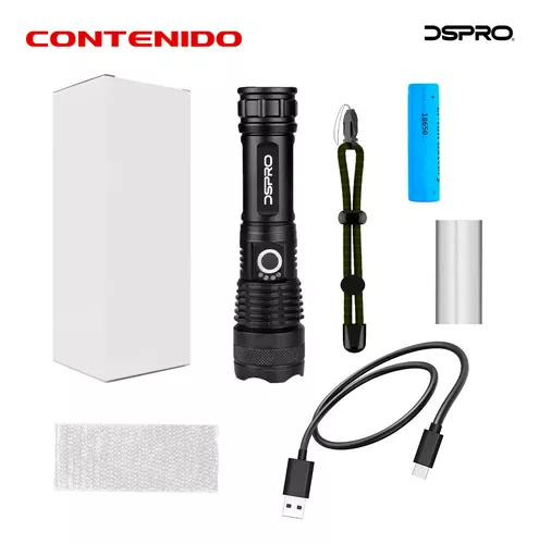 WURF Linterna LED Recargable USB Táctica Militar Potente, Linterna Pequeña  Frontal, Linternas LED Alta Potencia Cabeza