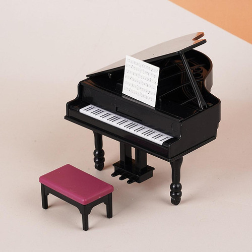 2 X 1/12 Casa De Muñecas Mini Piano De Cola Casa De