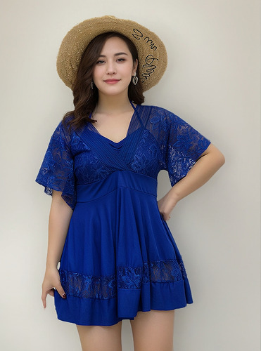 Para H C Traje De Baño Para Gorditas Curvy Blusón Falda Y