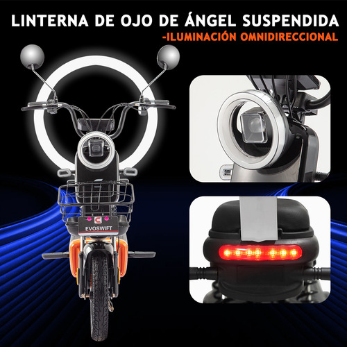 Bicicleta Eléctrica Evoswift E600 Color Naranja 48v