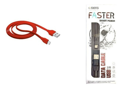 Cable Carga Rapida Micro Usb V8 Cable Plano 2.4a 1 Metro