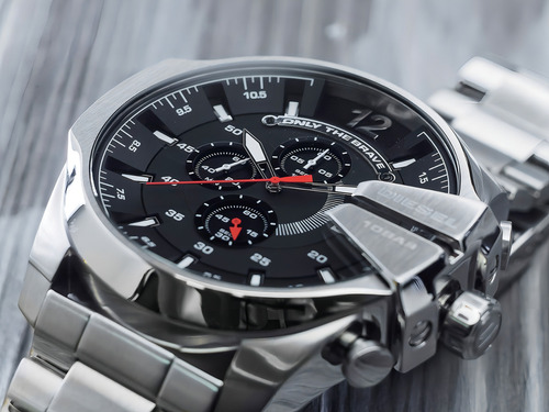 Relógio Diesel Mega Chief Masculino Prata Dz4308 P2sx