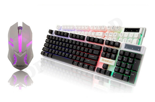 Imagen 2 de 2 de Teclado Gamer Semi-mecanico + Mouse Rgb Bosston 8310 Usb