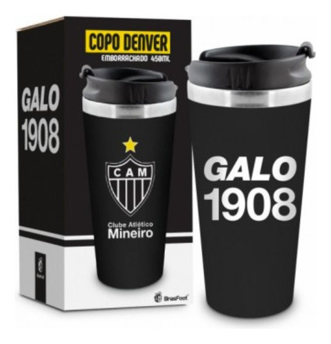Copo Térmico Atlético Mg 1908 Galo 450ml Brasfoot
