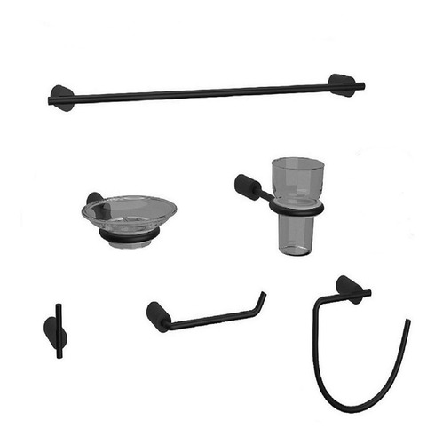 Kit De Accesorios Baño Estalgrif Arona 7 Piezas Black