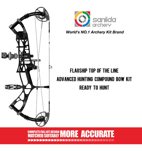 Kit Arco Comp. Sanlida Dragon 10 50-60lbs 27-30 Draw Negro