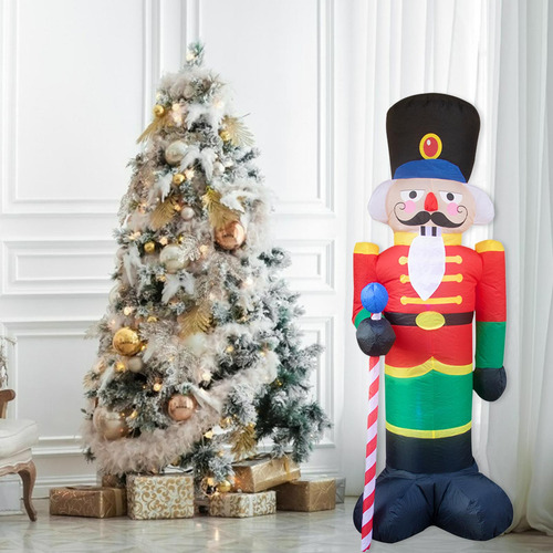 Fiesta De Navidad Inflable Con Cascanueces De 8 Pies
