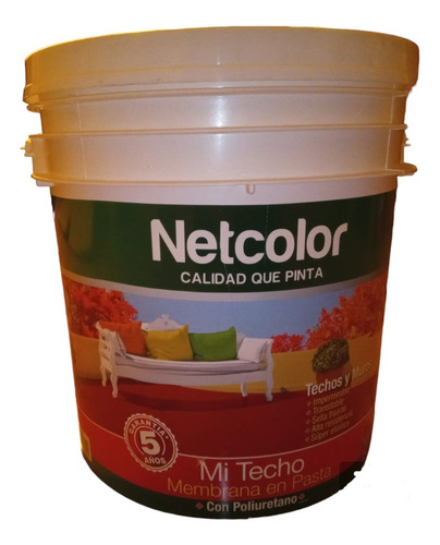 Membrana En Pasta Con Poliuretano 10kg Mi Techo Netcolor