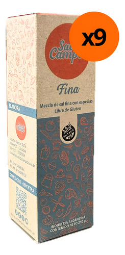 Sal De Campo Fina Con Especias 9x250gr