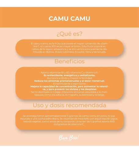 Camu Camu 100 Gr Bam Boo! Lifestyle