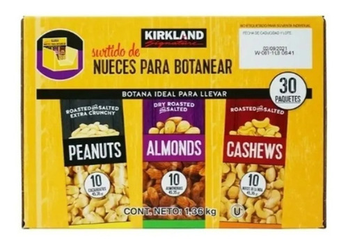 Nueces Para Botanear, 30 Paquetes Cacahuates Almendras