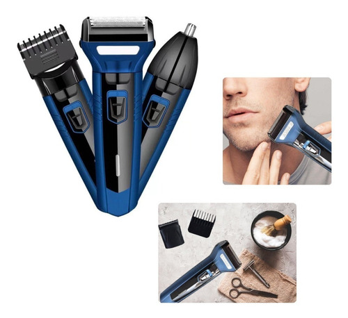 Imagen 1 de 8 de Maquina Afeitadora Electrica Rasuradora Kit Barba Afeitar