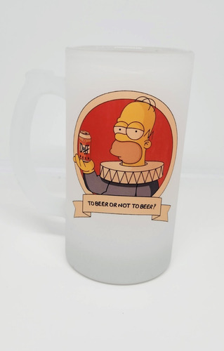 Chop Vidrio Esmerilado Los Simpsons Beer Or Not To Beer Home