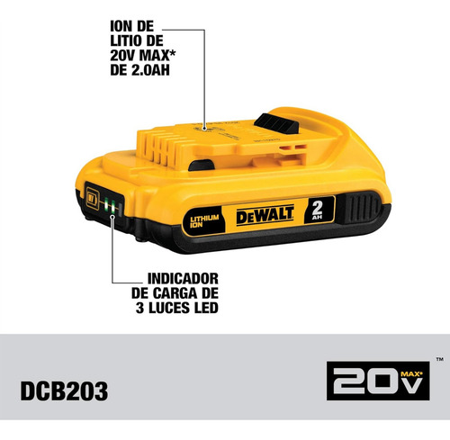 Kit Rotomartillo Llave Impacto Brushless Dewalt 20v Dck223d2 Amarillo/negro