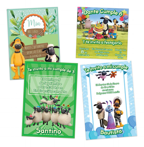 Shaun The Sheep Invitación Personalizada Whatsapp Imprimible