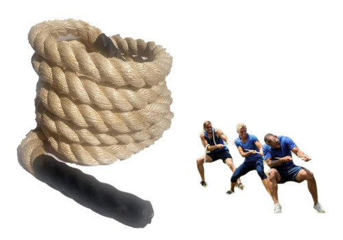 Corda Naval Crossfit Training Sisal Natural 50mm X 12 Metros