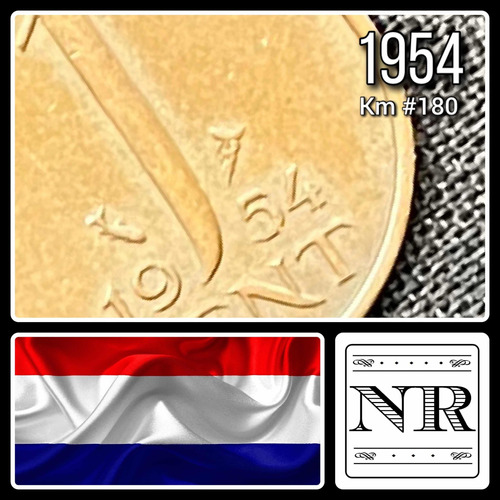 Holanda - 1 Cent - Año 1954 - Km #180 - Juliana