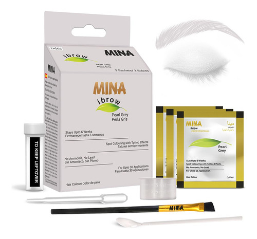 Mina Ibrow Henna - Kit Semipermanente Con Cepillo Para Color
