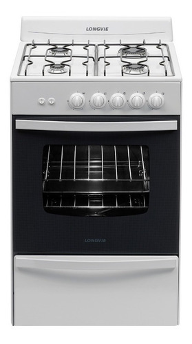 Imagen 2 de 7 de Cocina A Gas Longvie 56cm Blanca 13331bf Cajón Parrilla