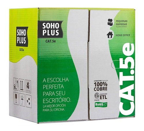 Caixa Cabo De Rede Cat5e Furukawa Sohoplus 305m U/utp 24awg Cor Cinza