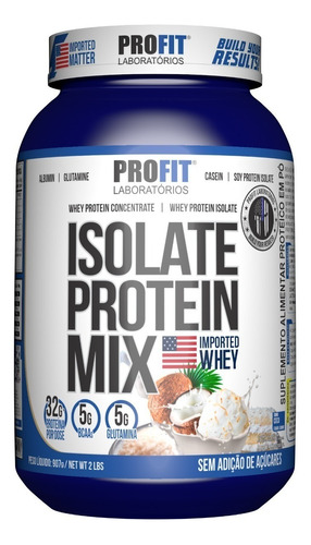 Suplemento em pó ProFit Laboratórios  Isolate Protein Mix proteínas Isolate Protein Mix sabor  coco em pote de 907g