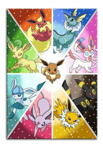 Placa Quadro Decorativo Pokémon Eevee Personalizado Em Mdf