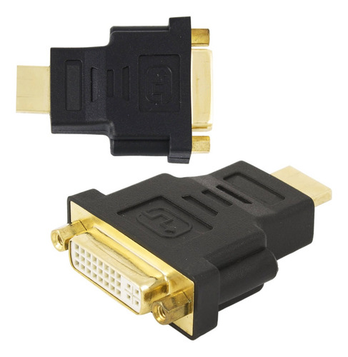 Kit 3 Adaptador Hdmi Macho X Dvi-d Fêmea 24+5 Banhados
