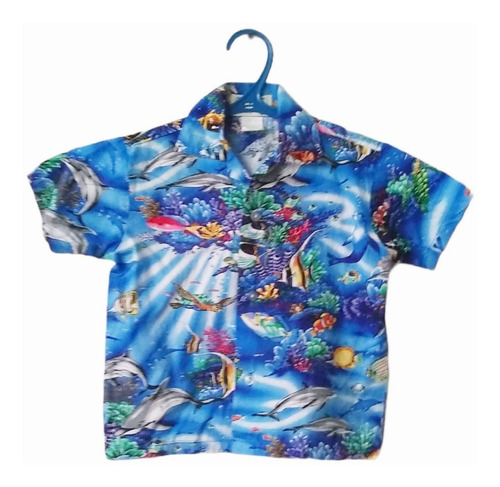 Camisa Hawaiiana Vintage Para Niño Ky's Talla 4 Años