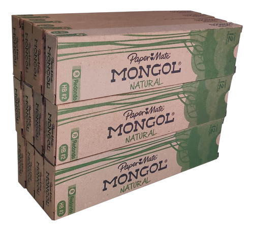 Gruesa Lapiz Mongol Nº2 Natural Original Sanford * 12 Cajas