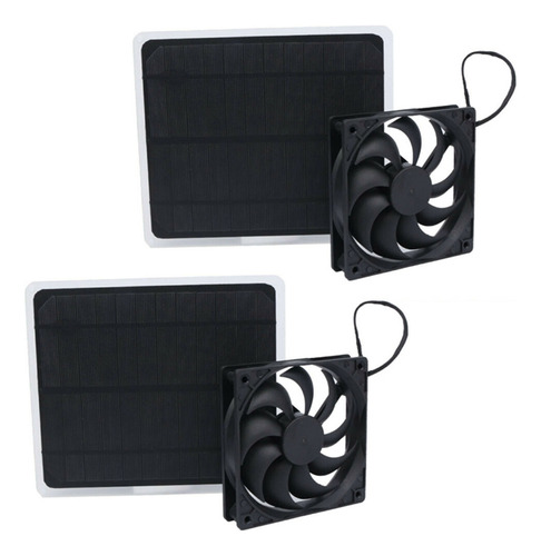 2 Ventiladores Alimentados Por Panel Solar, Ventilador De Es