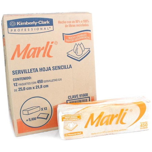 Servilleta Tradicional Marli® Caja Con 12 Paquetes De 450 Pz