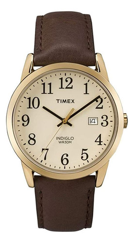 Reloj Timex Easy Reader 38 Mm, Negro/goldtone, 38mm, Correa