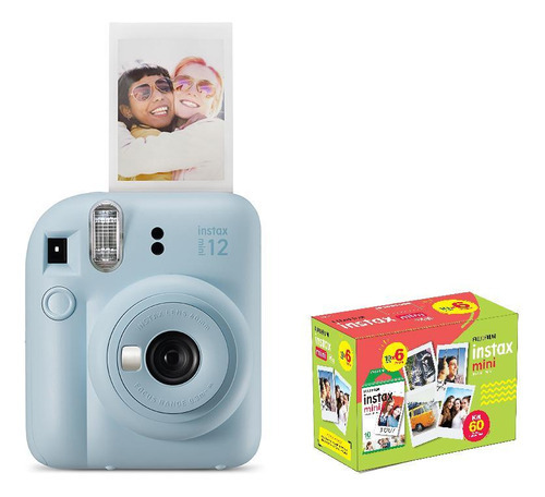 Câmera Instax Mini 12 + Filme De 60 - Kit Exclusivo - Azul