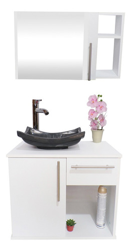 Gabinete Para Baño Con Lavamanos Gris Y Monomando + Botiquin