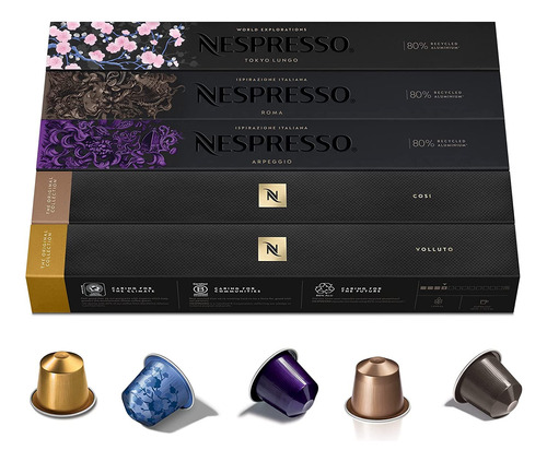 Nespresso - Capsulas Originalline, Paquete Surtido, Cafe Exp