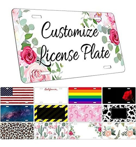 Marco - Custom Personalized Floral Mini License Plate 3 X 6 