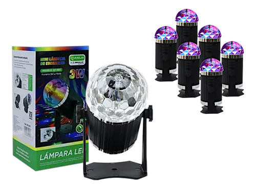 Cañon De Luces Led Rgb Foco Giratorio Multicolor 3w 6 Piezas