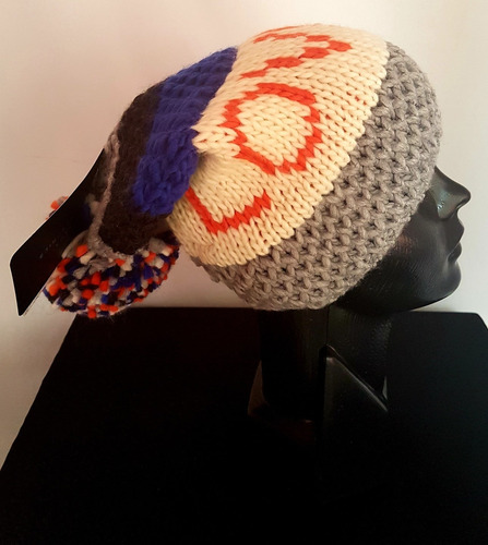 Gorro Zara Tejido Punto Estructura Letrero/pompón Multicolor