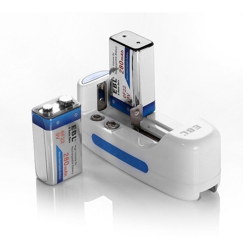 Imagen 5 de 6 de 4 X 9v Ni-mh Batería Recargable + Cargador Para 9 Voltios Aa