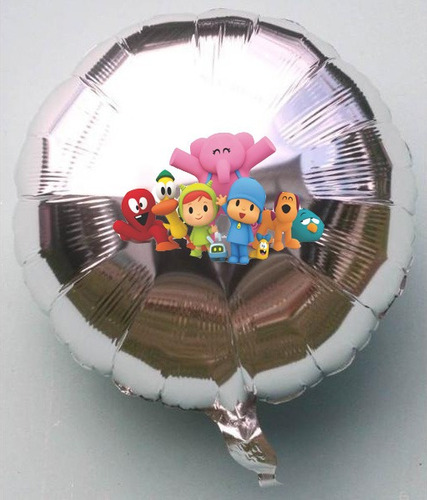 Pack De 4 Globos Metalizados Pocoyo 18 Pulgadas Y Embalaje