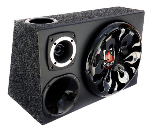 Imagem 6 de 6 de Caixa Trio Som Automotivo Completa Selada + Modulo 500w